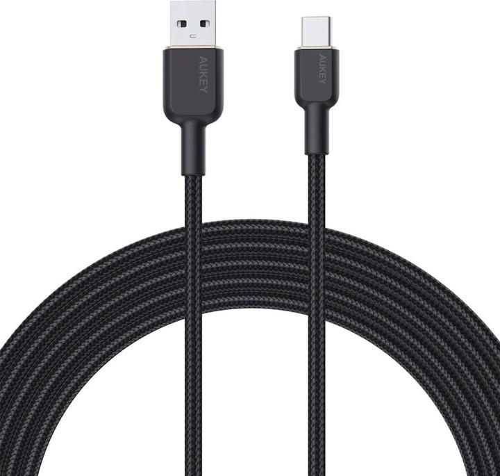 Image du produit Aukey CB-NAC1 USB-C Type-C Power Delivery PD 60W 3A 1m nylon noir (1 m, USB 3.0)