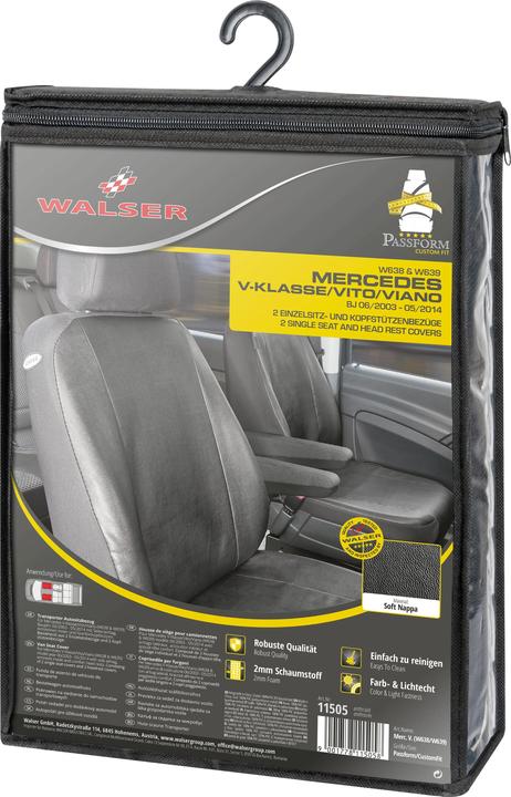 Actual product image Walser Seat covers for Mercedes Viano and Vito W638 & W639 for 2 ES for armrest inside BJ 06/2003 - 2013