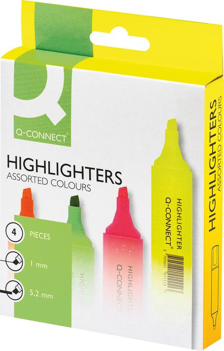 Image du produit Q-Connect Surligneur Economy (Multicolore, 1 mm, 4 x)
