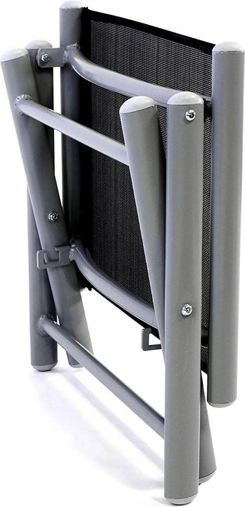 Actual product image Mojawo Garten Klapphocker / Fusshocker Aluminium - Textilen Anthrazit/Schwarz