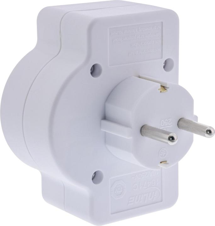Immagine prodotto InLine Adattatore per presa di corrente con interruttore, spina con contatto di terra a 2x presa Euro + 1x (CEE 7/3, 3 x)