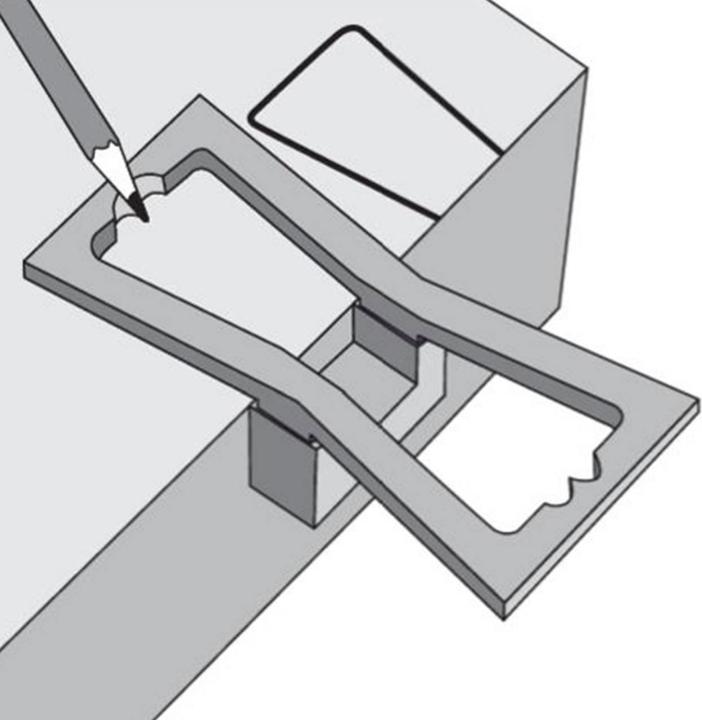 Actual product image Yato Professional template for dovetail joints Marking aid 64 x 23 x 18 mm YT-44080