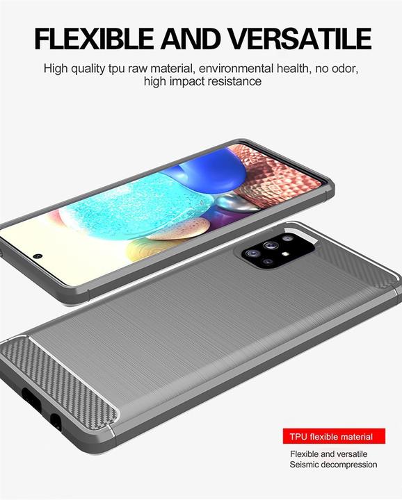 Actual product image Cadorabo TPU Ultra Slim carbon stainless steel Combi Cover (Samsung Galaxy A71 5G)