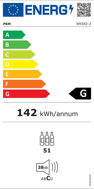 Energie-Label PKM Weinkühlschrank WKS52-2