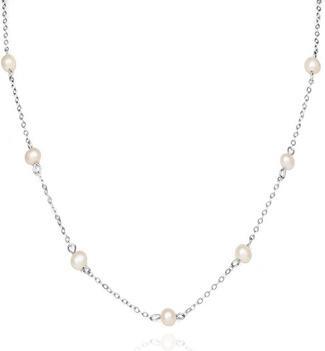 Agato Elegant silver necklace with pearls AGS1584/47P