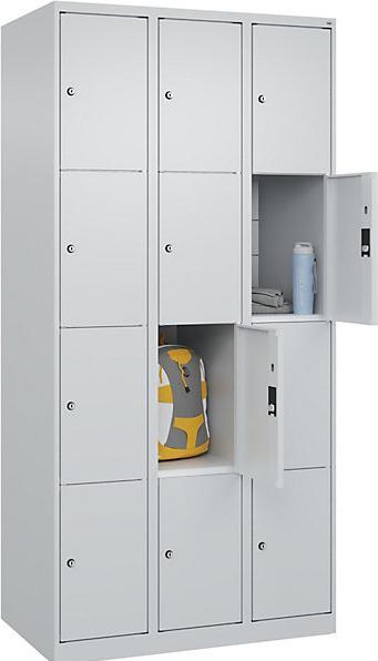 Actual product image C+P CP Classic Plus locker cabinet light grey 080000-304 S10008, 12 lockers 90.0 x 50.0 x 185.0