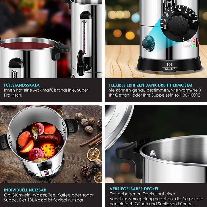 Actual product image Kesser Gluehwein Kettle 10L Stainless Steel (10 l)