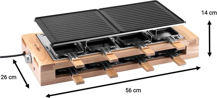 Actual product image KLAMER Raclette 8 Personen 1500W Raclette Grill mit Holzgestell