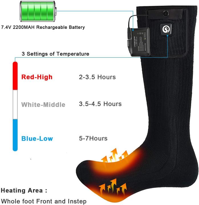 Actual product image Snow Deer Beheizte Socken mit wiederaufladbarer Batterie (S)