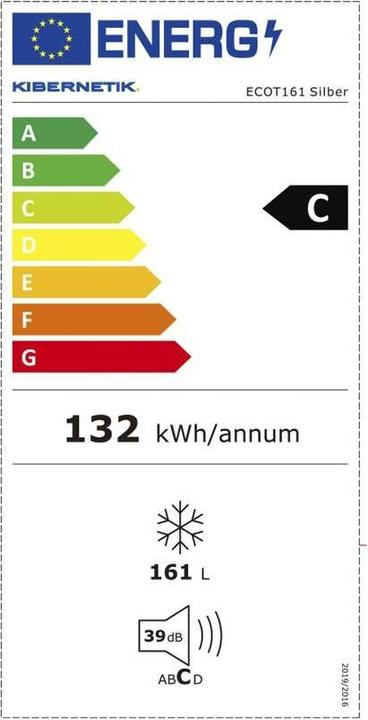 Energy Label Kibernetik ECOT161 No Frost freezer (Stand-alone, 161 l)