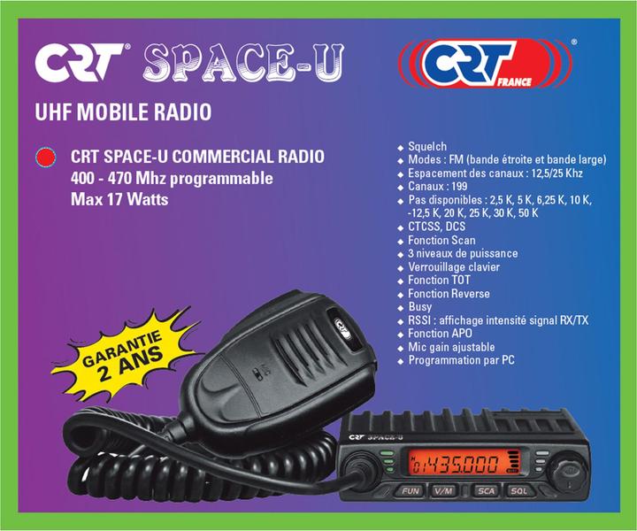 Actual product image CRT Alpha UHF radio CRT SPACE U 400-470 MHz, programmable on PC, 199 channels