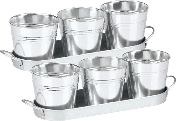 Actual product image Arti Casa 2er-Set Kräutertöpfe, 3tlg., mit Tablett, Metall