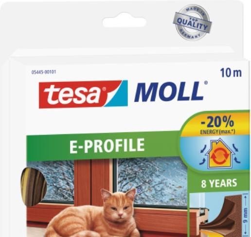 Produktbild tesa tesamoll CLASSIC E-Profil Fensterdichtung, Gummidichtung zum Isolieren