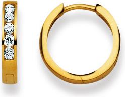 Natsumi Schmuck Klappcreolen Gelbgold 18K/750 mit Zirkonia (750/18 K Gelbgold)