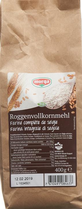 Produktbild Morga Roggenvollkornmehl Bio (400 g)
