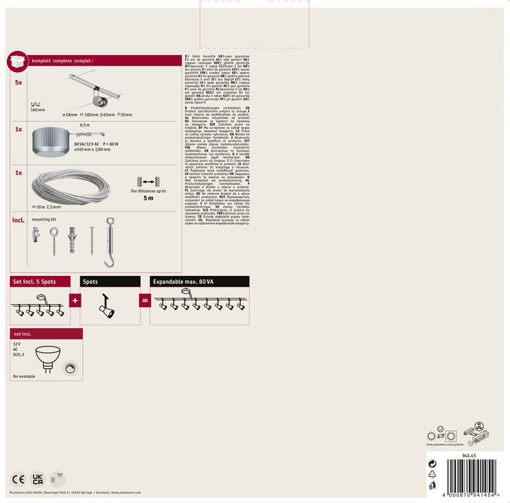 Immagine prodotto Paulmann Wire System Spice Salt (GU5.3)