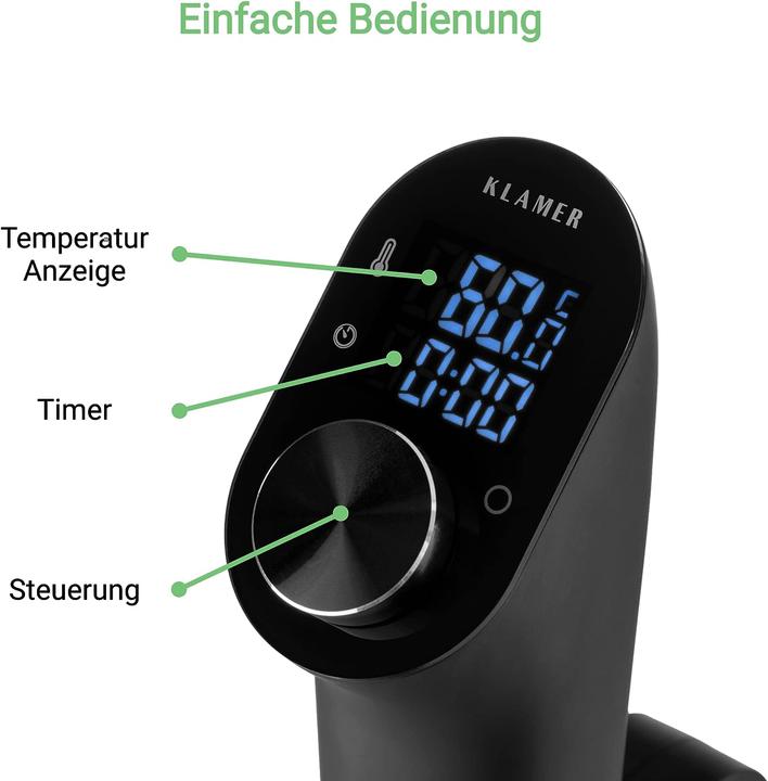 Immagine prodotto KLAMER Sous Vide Stick 1200 Watt IPX7 wasserdicht 3D Zirkulation