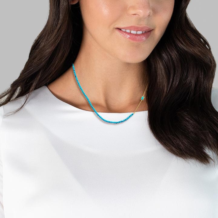 Produktbild Glanzstücke München Damen Sterling Silber Türkis (rek.) gelbgold 40,0 cm Basiskette + 5,0 cm Verlängerung - 26933 (Sterling Silber, 40 - 45 cm)