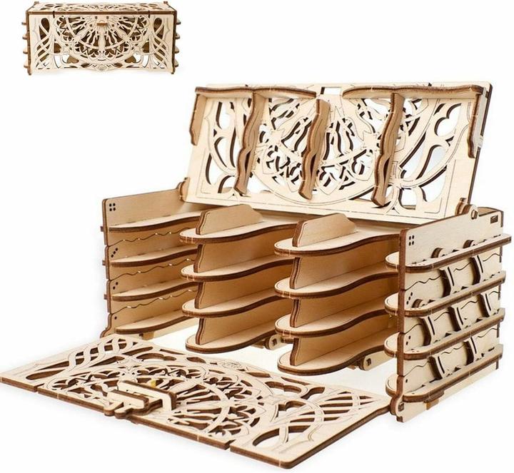 Actual product image Ugears Card holder mechanical wooden device for tabletop games