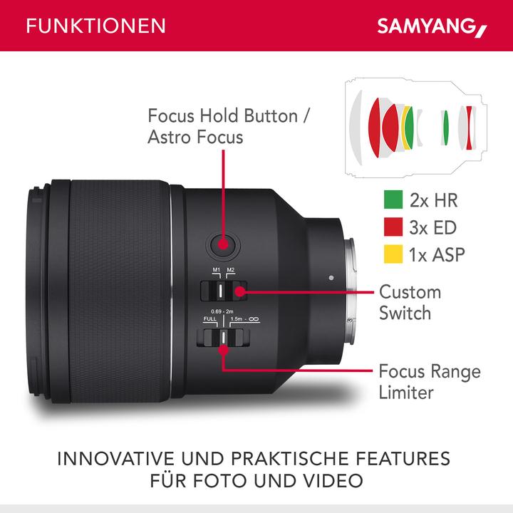 Produktbild Samyang AF 135mm f/1.8 Sony FE (Sony E, Vollformat)