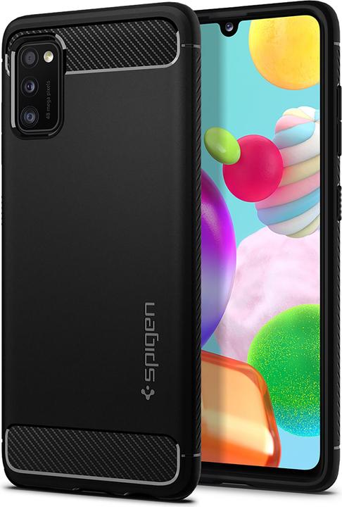 Actual product image Spigen Galaxy A41 Case Rugged Armor Matte Black