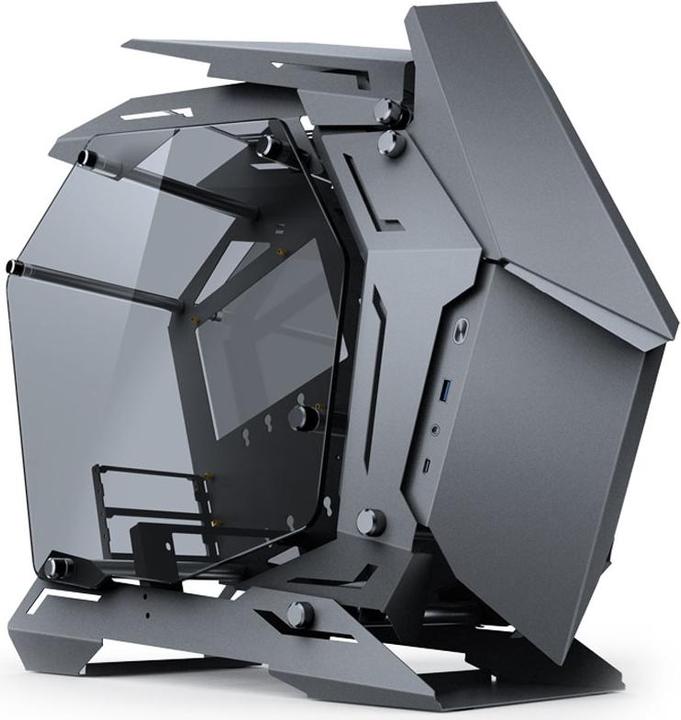 Jonsbo MOD3 Mini Micro-ATX Tower Showcase, gehärtetes Glas - grau (mATX, Mini-ITX)