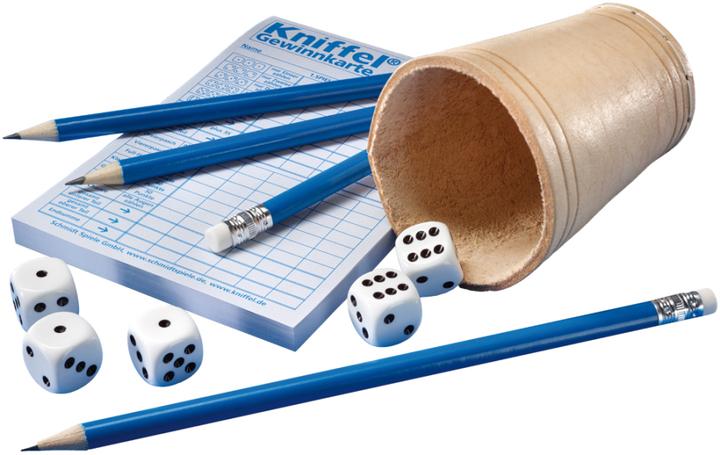 Actual product image Schmidt Spiele Yahtzee with leather dice cup (German)