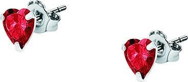 La Petite Story - Silver heart earrings with red zircons Silver LPS01AWV26