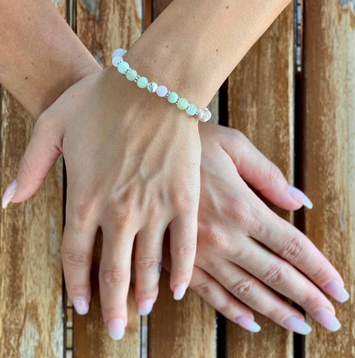 Actual product image Balibay Mirenda (18 cm, Rose quartz, 925 Sterling silver, Moonstone, Gemstone, Morganite)