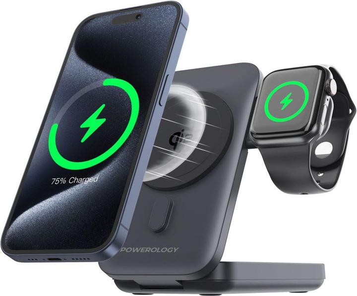 Image du produit Powerology Banque d'alimentation 3 en 1 MagSafe 10000 mAh (10000 mAh)