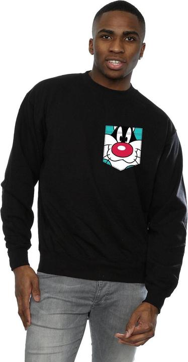 Immagine prodotto Looney Tunes Sylvester Face Faux Pocket Felpa Uomo (XL)