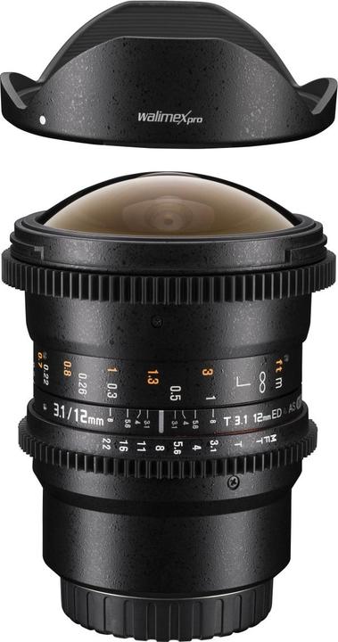 Actual product image Walimex 12/3.1 Fisheye Video DSLR Nikon F (Nikon F, APS-C / DX, full size)