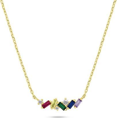 Produktbild Brilio Silver - Decent Gold Plated Necklace with Colored Zircons NCL125Y
