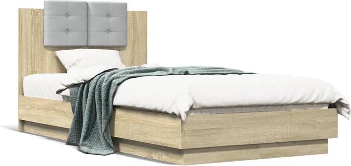 Image du produit VidaXL Cadre de lit avec tête de lit Chêne Sonoma (75 x 190 cm)