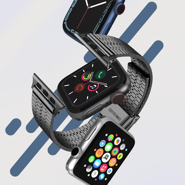 Produktbild Avizar Ersatzarmband (Edelstahl, Apple Watch Series 7, Apple Watch Series 6, Apple Watch Series 8)