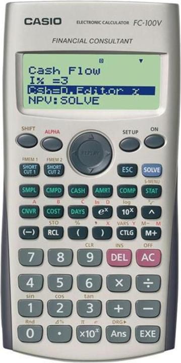 Actual product image Casio FC-100V Calculator Pocket Financial Calculator Gray (Batteries)