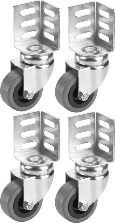 Actual product image Dörner + Helmer Swivel castors with angle plate, rubber castors 50x21 mm, 4 pcs.