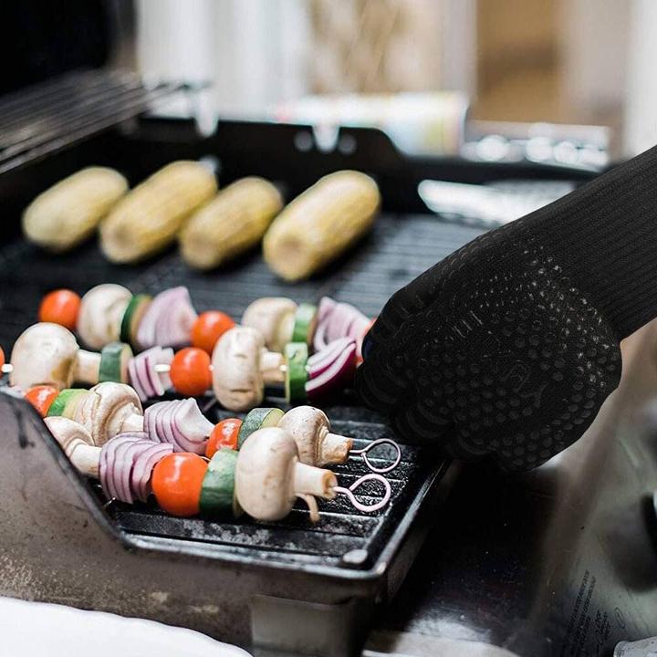 Image du produit Werkstein Gants de barbecue résistants à la chaleur BBQ (Fibres aramides, silicone résistant à la chaleur)