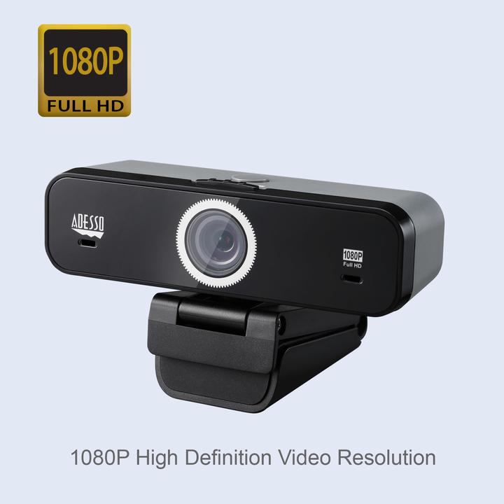 Actual product image Adesso 1080p HD Webcam With Build In Adjustable Fov Audio/Video Priva (2 Mpx)