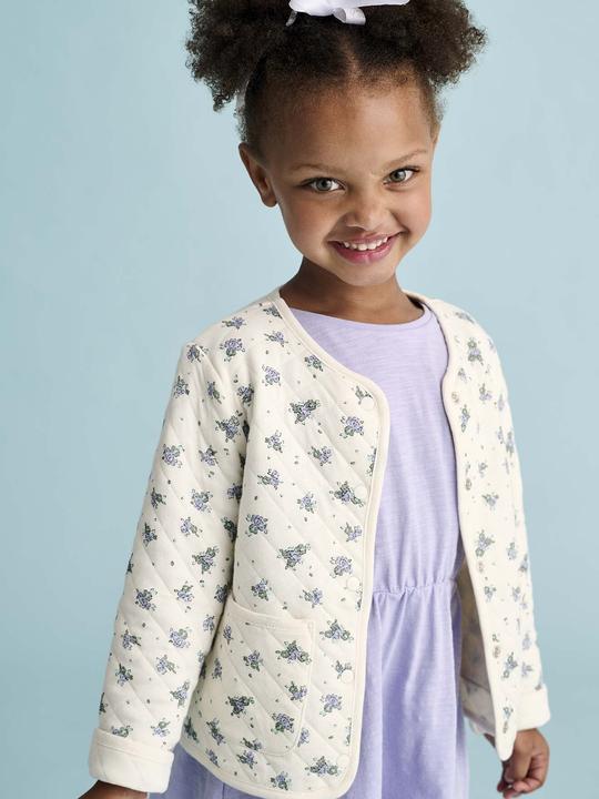 Produktbild Vertbaudet Mädchen-Set: Geblümte Jacke mit Steppnähten & Kleid (122)