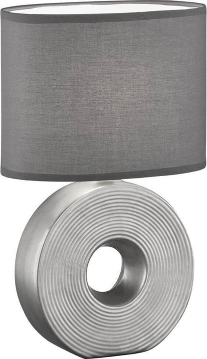 Immagine prodotto Fischer & Honsel Lampada da tavolo Honsel Eye E14 paralume in tessuto chintz antracite, bianco argento 50477