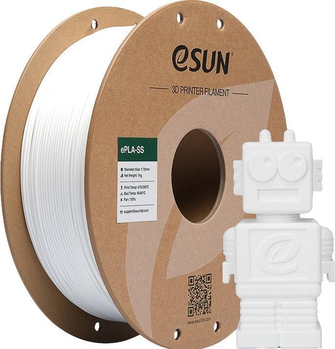 Produktbild eSUN EPLA-SS 1,75mm COLD WHITE 1kg (PLA, 1.75 mm, 1000 g, Weiss)