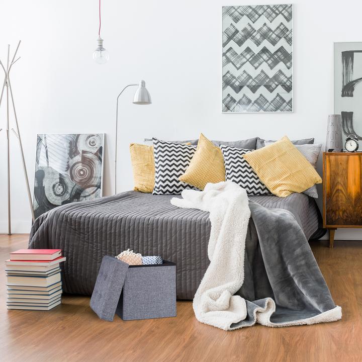 Actual product image Relaxdays Storage Ottoman, Foldable