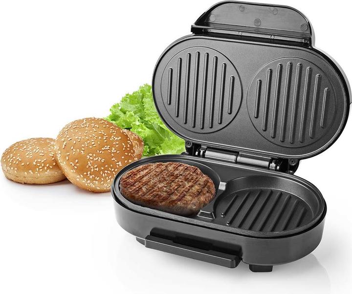 Produktbild Nedis Hamburger Macher | 1000 W | 10.5 cm | Automatischer Temperaturkontrolle | Kunststoff / Metall