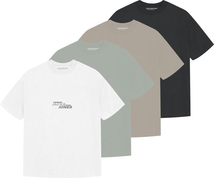 Produktbild Jack & Jones T-Shirt Casual Bequem sitzend JCOTARMAC BRANDING TEE CREW 4PK (S)