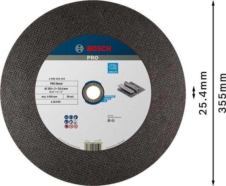 Image du produit Bosch Professional Zubehör Disque à tronçonner PRO Metal, 355 x 2,8 x 25,4 mm