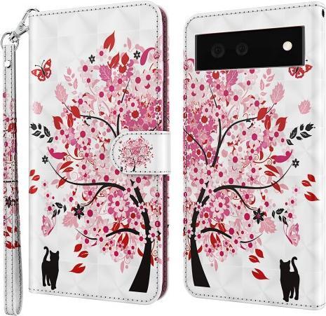 Actual product image Cover-Discount Google Pixel 6 - case glitter effect tree pink (Google Pixel 6)