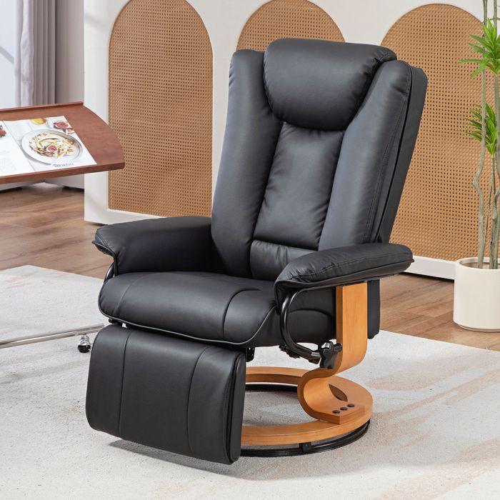 Immagine prodotto Swisshandel24 Relaxsessel Drehbar, Fernsehsessel, bis 150 kg, Kunstleder, Schwarz