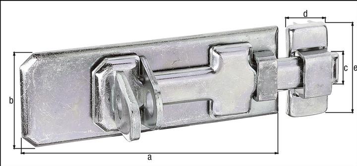 Produktbild GAH Sicherheits-Schlossriegel Länge 80 mm Breite 35 mm Stahl galvanisch gelb verzinkt (Sicherheitsriegel, 1 Stk.)