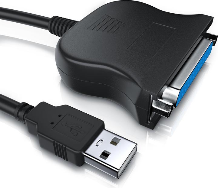 Produktbild CSL USB A auf Parallel Adapter LPT 25pol. - D-SUB DE 25 zu USB Typ A, 90 cm, Druckerkabel, Adapterkabel (1 m, Parallel (Drucker))
